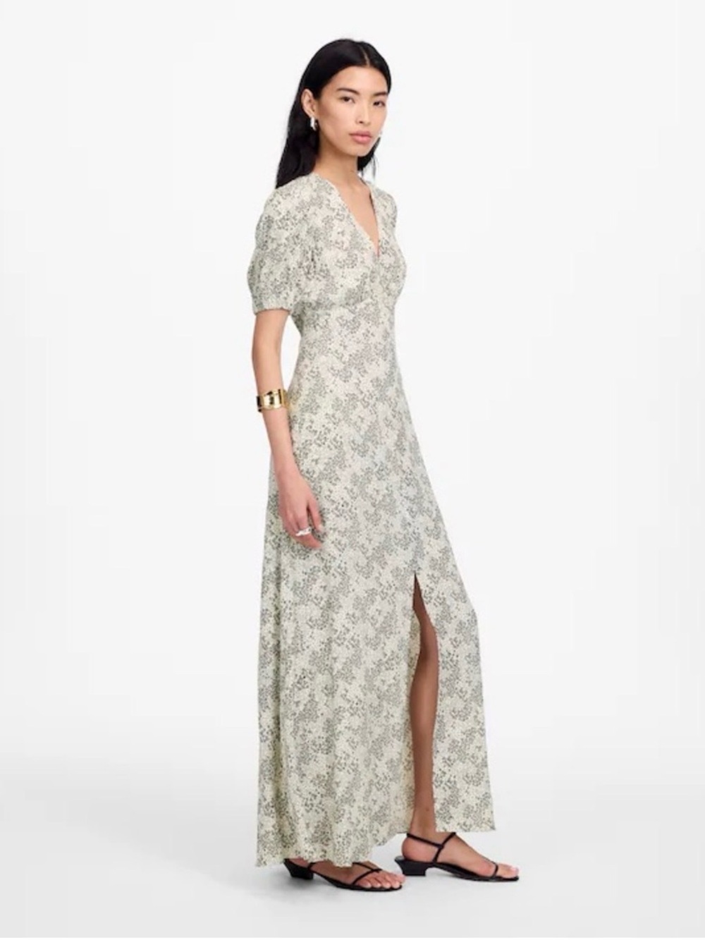 Madewell Floral Print Maxi Dress Size 6 – Long Sleeve V-Neck